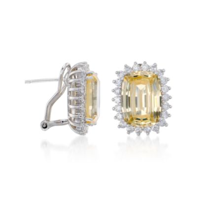 13.30 ct. t.w. Yellow and White CZ Earrings in Sterling Silver &mdash; Alt Image 3