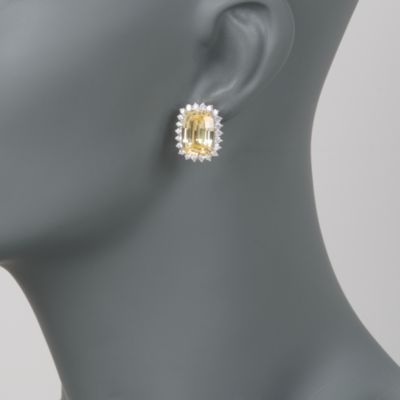 13.30 ct. t.w. Yellow and White CZ Earrings in Sterling Silver &mdash; Alt Image 2