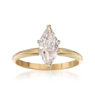 C. 1990 Vintage 1.01 Carat Diamond Solitaire Engagement Ring in 14kt Yellow Gold. Size 5.5 &mdash; Alt Image 1