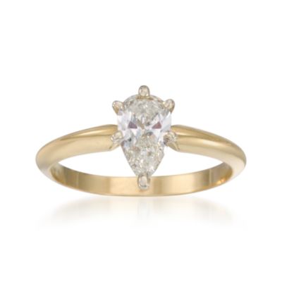 C. 1980 Vintage .71 Carat Diamond Solitaire Engagement Ring in 14kt Yellow Gold. Size 5.5 &mdash; Alt Image 1