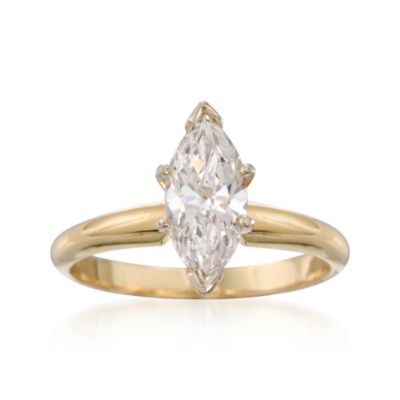 C. 1980 Vintage 1.18 Carat Diamond Solitaire Engagement Ring in 14kt Yellow Gold. Size 6.5 &mdash; Alt Image 1