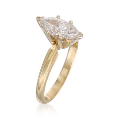 C. 1980 Vintage 1.18 Carat Diamond Solitaire Engagement Ring in 14kt Yellow Gold. Size 6.5 &mdash; Alt Image 3