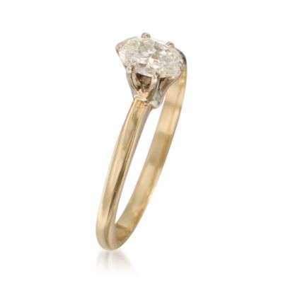 C.1990 Vintage .34 Carat Diamond Solitaire Engagement Ring in 14kt Yellow Gold. Size 4.5 &mdash; Alt Image 3