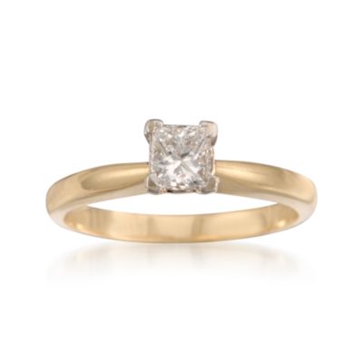 C. 2000 Vintage .50 Carat Diamond Solitaire Engagement Ring in 14kt Yellow Gold. Size 5.75 &mdash; Alt Image 1