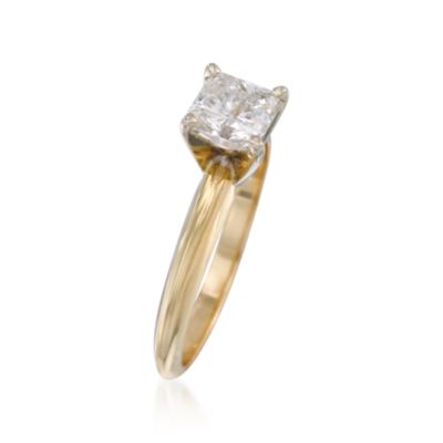 C. 1990 Vintage 1.01 Carat Diamond Solitaire Engagement Ring in 14kt Yellow Gold. Size 5.75 &mdash; Alt Image 3