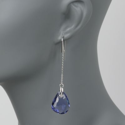 Swarovski Crystal Mini "Parallele" Dangle Earrings &mdash; Alt Image 2