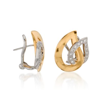 C. 1980 Vintage Mattioli .40 ct. t.w. Diamond Teardrop Earrings in 18kt Two-Tone Gold &mdash; Alt Image 3