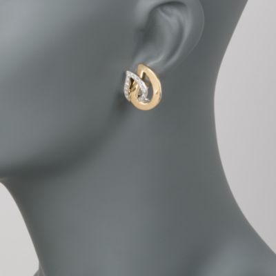 C. 1980 Vintage Mattioli .40 ct. t.w. Diamond Teardrop Earrings in 18kt Two-Tone Gold &mdash; Alt Image 2
