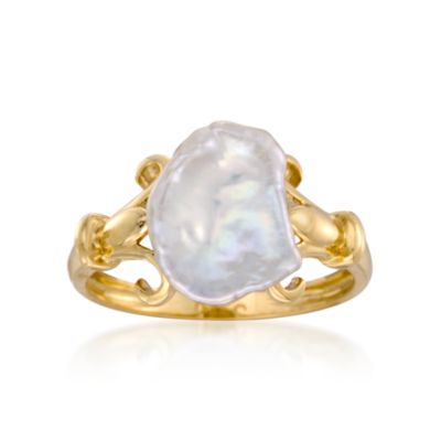 Cultured Keshi Pearl Ring in 14kt Yellow Gold &mdash; Alt Image 1