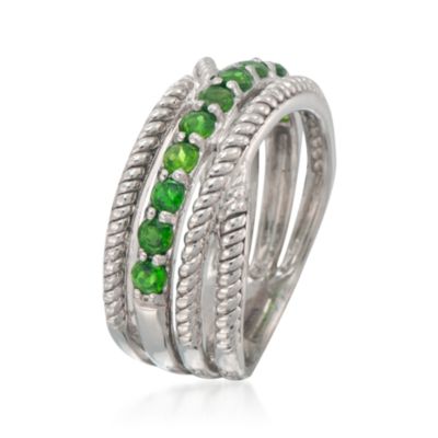 .65 ct. t.w. Green Diopside Crisscross Ring in Sterling Silver &mdash; Alt Image 3