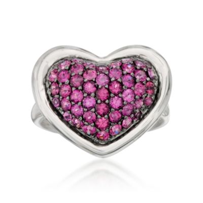 2.20 ct. t.w. Rhodolite Garnet Heart Ring In Sterling Silver &mdash; Alt Image 1