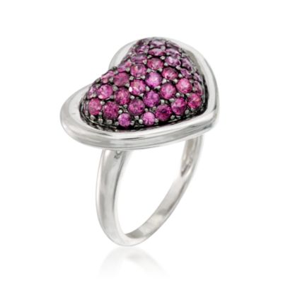 2.20 ct. t.w. Rhodolite Garnet Heart Ring In Sterling Silver &mdash; Alt Image 3