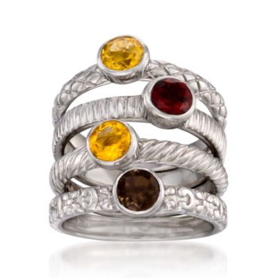 Set of Four 1.60 ct. t.w. Multi-Gem Rings In Sterling Silver &mdash; Alt Image 1