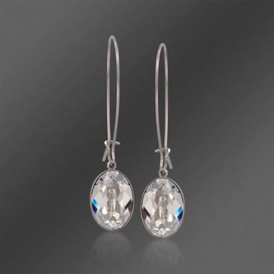 Swarovski Crystal "Puzzle" Clear Drop Earrings  &mdash; Alt Image 1