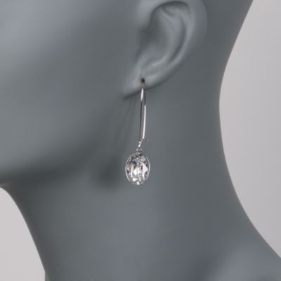 Swarovski Crystal "Puzzle" Clear Drop Earrings  &mdash; Alt Image 2