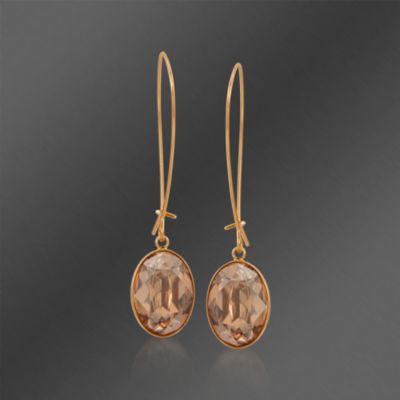 Swarovski Crystal "Puzzle" Gold Drop Earrings  &mdash; Alt Image 1