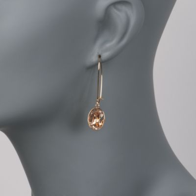 Swarovski Crystal "Puzzle" Gold Drop Earrings  &mdash; Alt Image 2