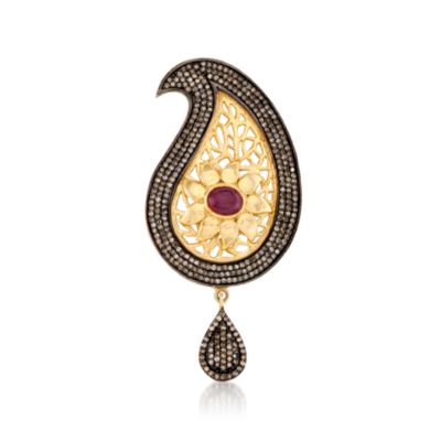 1.80 Carat Ruby and 2.65 ct. t.w. Diamond Pendant In Two-Tone &mdash; Alt Image 1