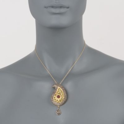 1.80 Carat Ruby and 2.65 ct. t.w. Diamond Pendant In Two-Tone &mdash; Alt Image 2