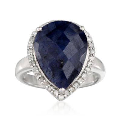 10.00 Carat Sapphire and .30 ct. t.w. Diamond Ring in Sterling Silver &mdash; Alt Image 1