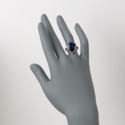 10.00 Carat Sapphire and .30 ct. t.w. Diamond Ring in Sterling Silver &mdash; Alt Image 2