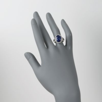 7.00 Carat Sapphire and .30 ct. t.w. Diamond Ring in Sterling Silver &mdash; Alt Image 2
