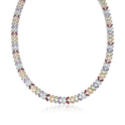 18.80 ct. t.w. Multi-Gemstone Necklace in Sterling Silver &mdash; Alt Image 1