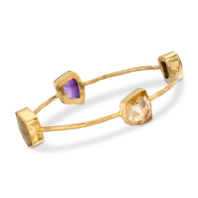 14.15 ct. t.w. Multi-Gem Station Bangle Bracelet In Vermeil &mdash; Alt Image 1