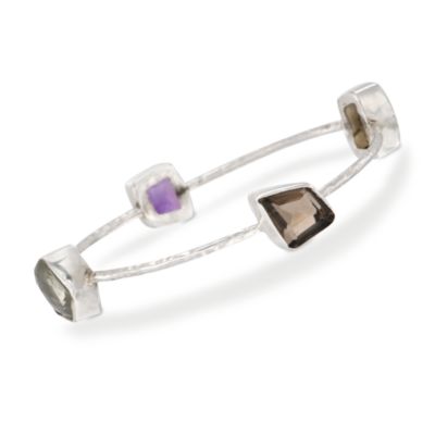 14.00 ct. t.w. Mixed Gemstone Stackable Bangle In Sterling Silver &mdash; Alt Image 1
