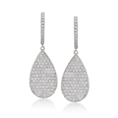1.85 ct. t.w. Micro-Pave Diamond Earrings in 14kt White Gold &mdash; Alt Image 1