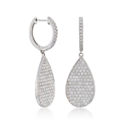 1.85 ct. t.w. Micro-Pave Diamond Earrings in 14kt White Gold &mdash; Alt Image 3