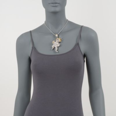 C. 1990 Vintage 3.95 ct. t.w. Multicolored Diamond Clown Pendant In 14kt White Gold &mdash; Alt Image 2