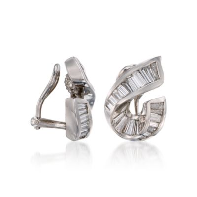 C.1980 Vintage Charles Krypell 3.00 ct. t.w. Diamond Earrings in Platinum &mdash; Alt Image 3