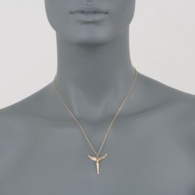 Vermeil Lavaggi Angel Pendant Necklace. 18" &mdash; Alt Image 2