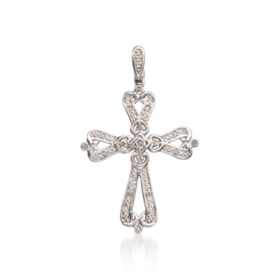 .10 ct. t.w. Diamond Cross Pendant In Sterling Silver &mdash; Alt Image 1