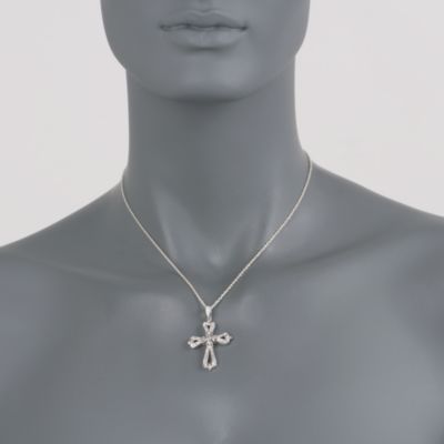 .10 ct. t.w. Diamond Cross Pendant In Sterling Silver &mdash; Alt Image 2