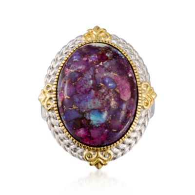 Purple Turquoise Ring in Two-Tone &mdash; Alt Image 1