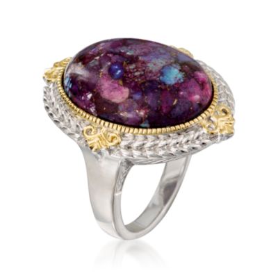 Purple Turquoise Ring in Two-Tone &mdash; Alt Image 3