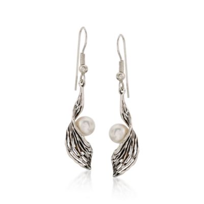6-7mm Pearl Twist Earrings In Sterling Silver &mdash; Alt Image 1