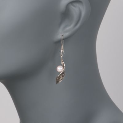 6-7mm Pearl Twist Earrings In Sterling Silver &mdash; Alt Image 2