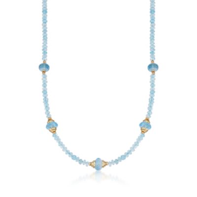 Topaz Bead Station Necklace In 14kt Yellow Gold &mdash; Alt Image 1