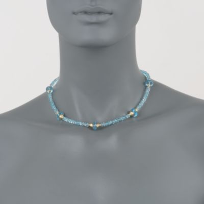 Topaz Bead Station Necklace In 14kt Yellow Gold &mdash; Alt Image 2