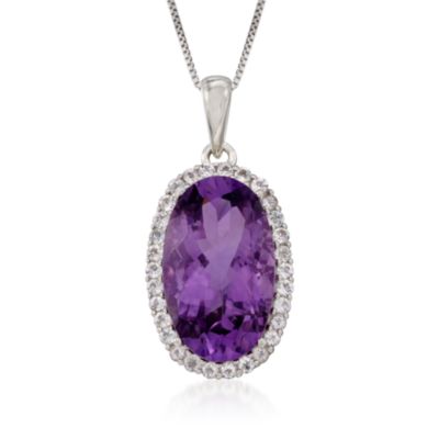 11.90 Carat Amethyst and .95 ct. t.w. Topaz Pendant Necklace In Sterling Silver. 18" &mdash; Alt Image 1