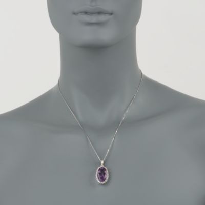 11.90 Carat Amethyst and .95 ct. t.w. Topaz Pendant Necklace In Sterling Silver. 18" &mdash; Alt Image 2