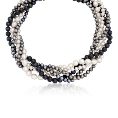 6-9mm Pearl Torsade Necklace With Sterling Silver Clasp &mdash; Alt Image 1