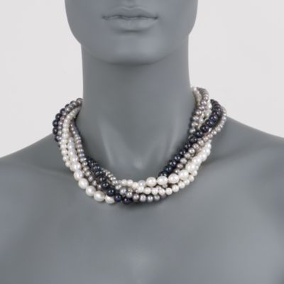6-9mm Pearl Torsade Necklace With Sterling Silver Clasp &mdash; Alt Image 2