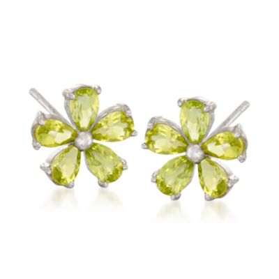 10.35 ct. t.w. Gemstone Flower Earring Set in Sterling Silve &mdash; Alt Image 3