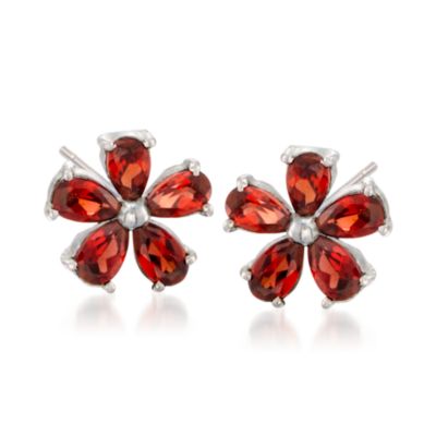 10.35 ct. t.w. Gemstone Flower Earring Set in Sterling Silve &mdash; Alt Image 5