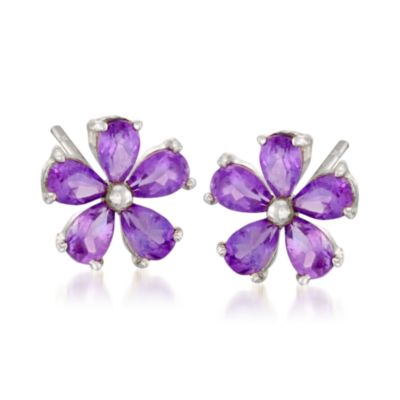 10.35 ct. t.w. Gemstone Flower Earring Set in Sterling Silve &mdash; Alt Image 6