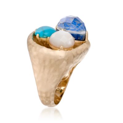 Multi-Gem Doublet Ring With Lapis in Vermeil &mdash; Alt Image 3